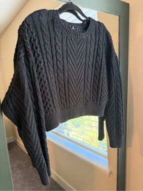 Volcom Cabled Babe Cropped Cable Knit Sweater